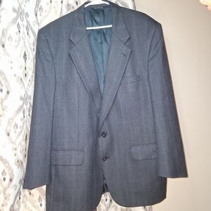 Burberry Herringbone Charcoal Blazer With Pin Stripes